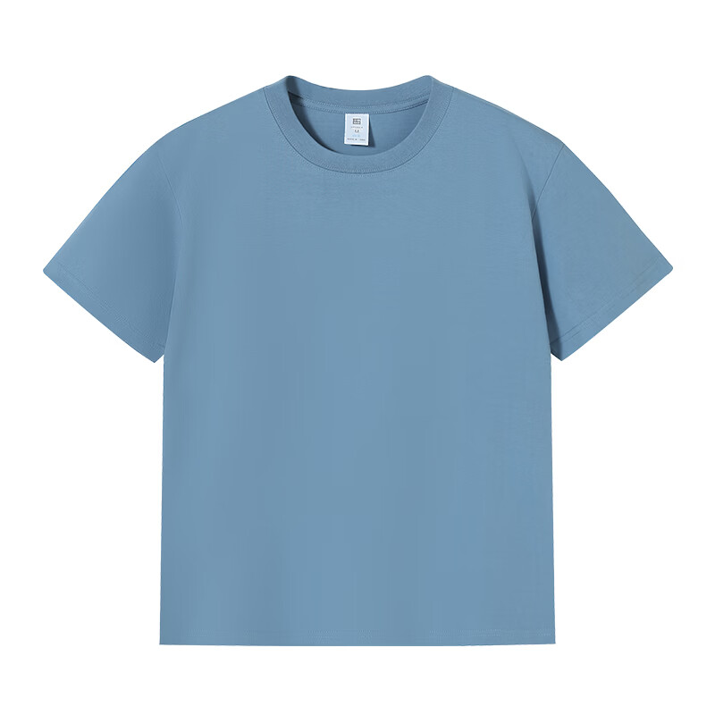 尺度保罗100%纯棉短袖T恤夏季重磅纯色休闲百搭半袖宽松小白T恤男士上衣 SX301丁香灰 L 推荐120-135斤