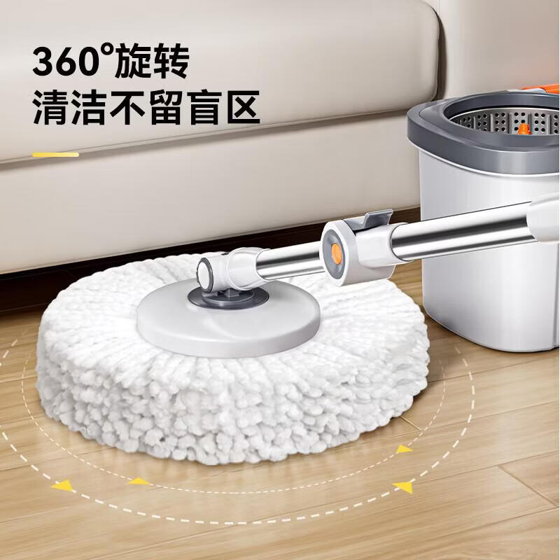 家杰優(yōu)品35CM旋轉(zhuǎn)拖把2拖布家用一拖凈免手洗省力拖布吸水墩布 35CM旋轉(zhuǎn)拖把4個頭