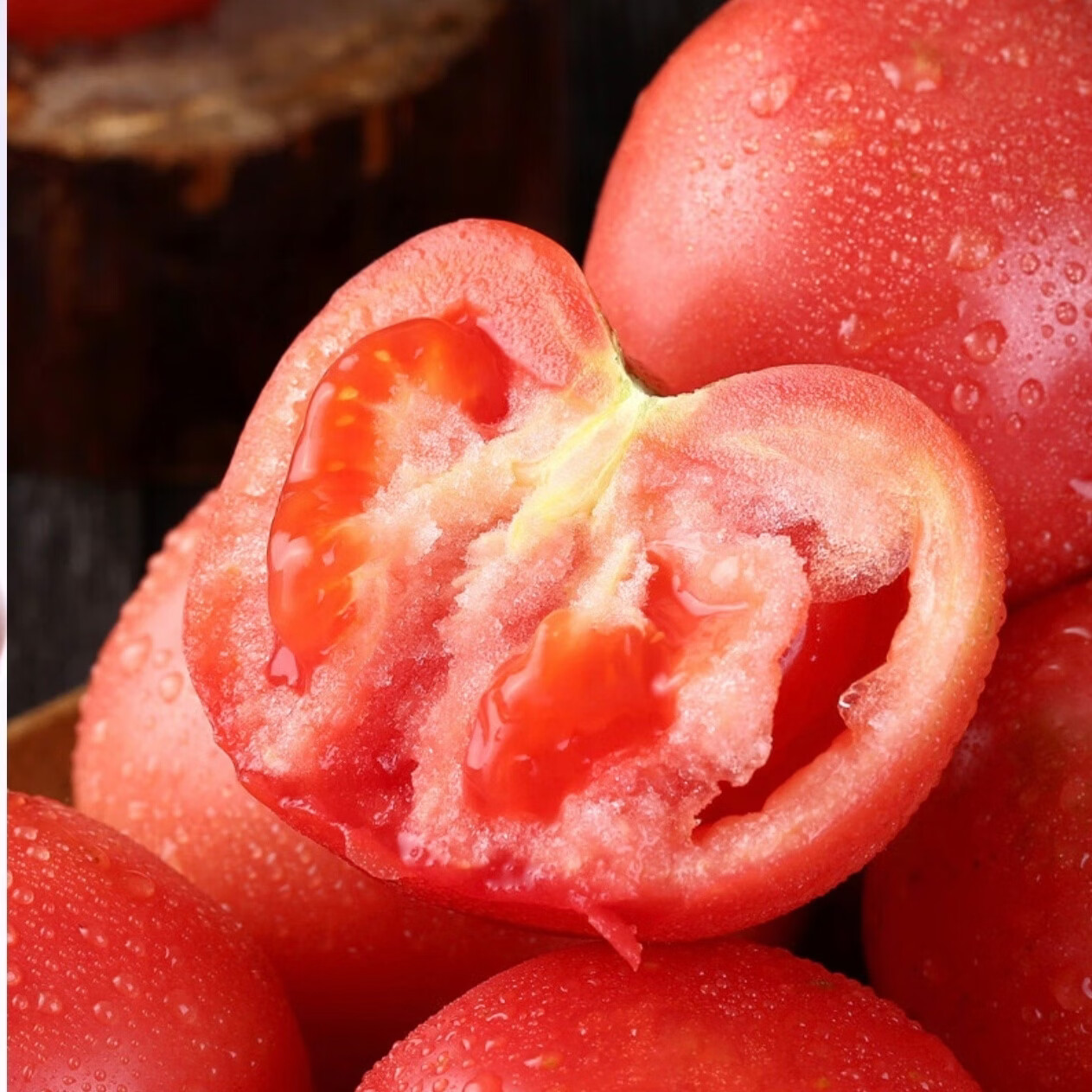 大凉山新鲜现摘铁皮柿子自然熟番茄 新鲜现摘铁皮柿子自然熟番茄 5斤 净重五斤