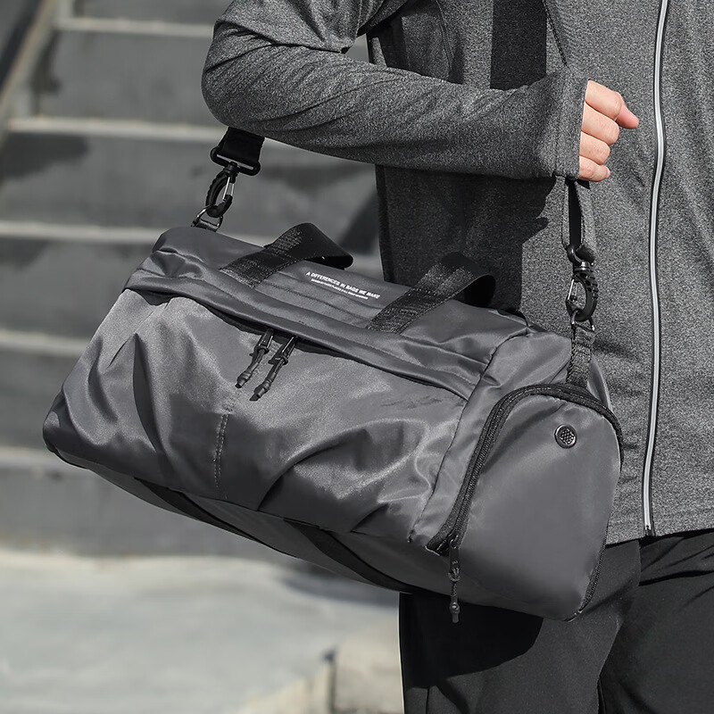 健身包男干湿分离容量旅行包游泳包运动训练背包出差旅游行李包 灰色