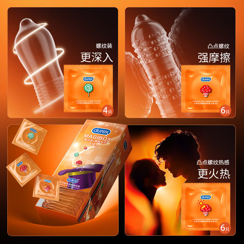 杜蕾斯避孕套女性快潮狼牙套棒安全套 男专用持久延时大颗粒刺激超薄套 【高潮TOP】魔法情趣16只