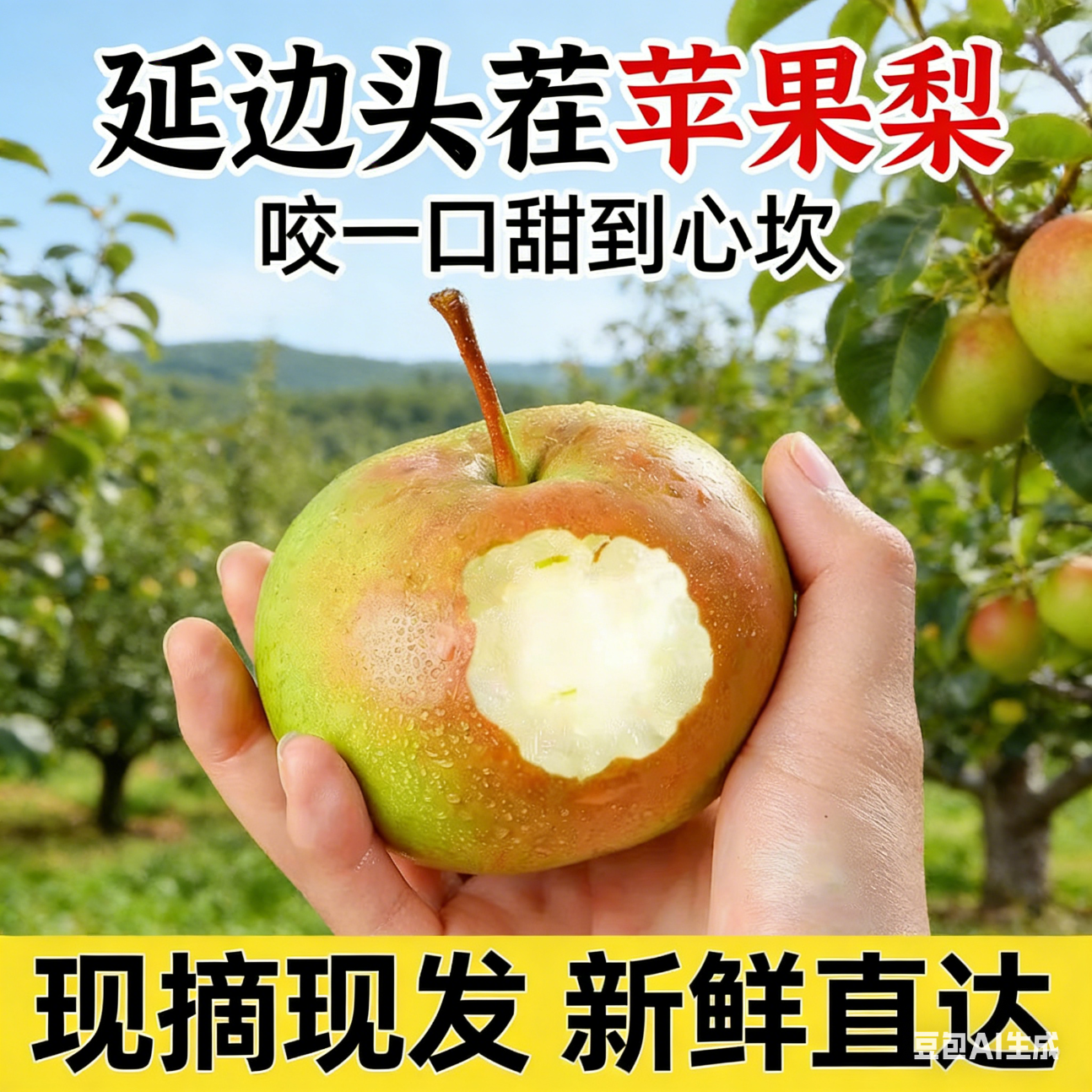 现摘现发一整箱10斤正宗延边苹果梨当季现摘现发皮薄肉厚新鲜 约带箱10斤（净重8.5斤起）