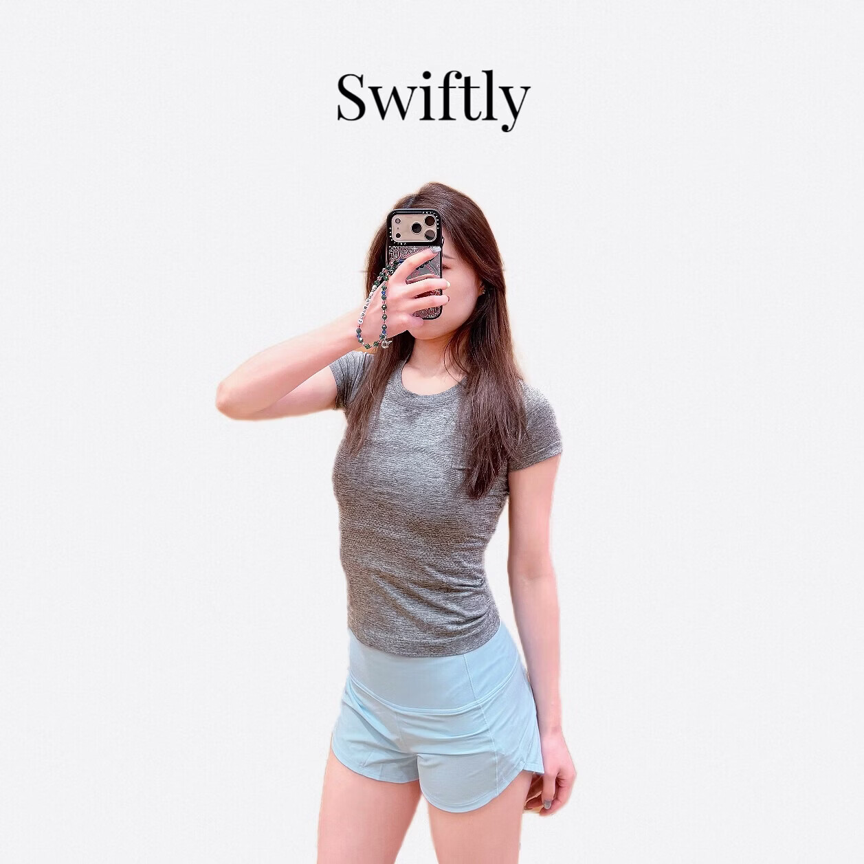 LULU露露短袖swiftly女士运动短袖 T 恤 2.0速干透气高弹裸感面料运动 夜海蓝 (带标) L /6码(建议体重105-120斤)