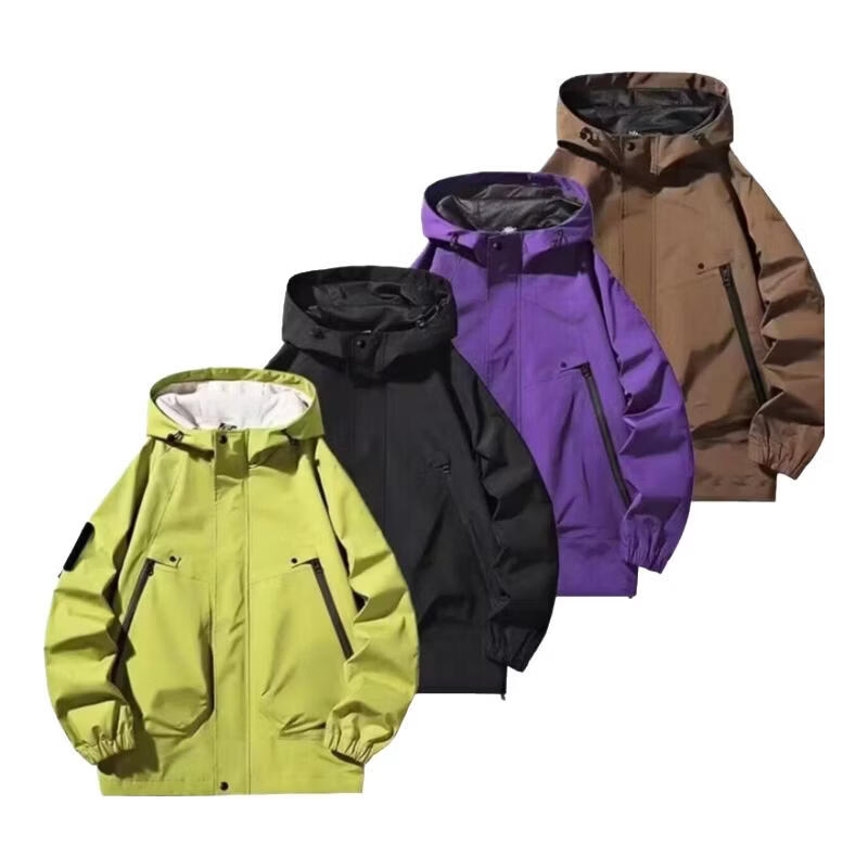 绿蜜蜂冲锋衣情侣外套春季新款防风保暖登山服夹克 黑色 【男女同款】 L