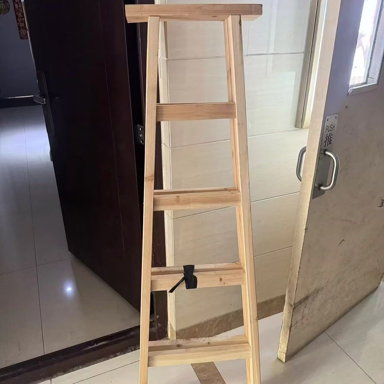 实木加厚折叠梯子人字梯家用梯工地施工楼梯榫卯梯凳步梯折叠梯 2.5米刷木油