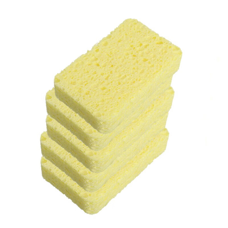 纤雅洁天然木浆棉抹布洗碗清洁海绵块魔力擦刷锅厨房强力去污神器百洁布 5片装(厚度约1.5cm)普通款