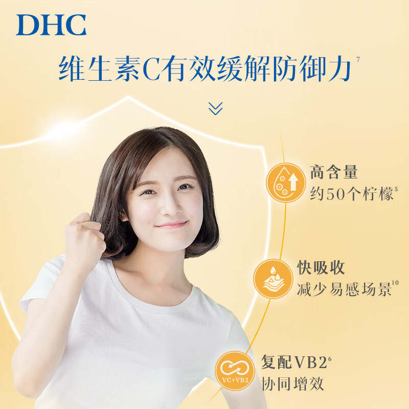 DHC高含量维生素C胶囊含维生素B2男女士成年人补充VC增强自护力 进口 1袋尝鲜装- 60粒*1袋