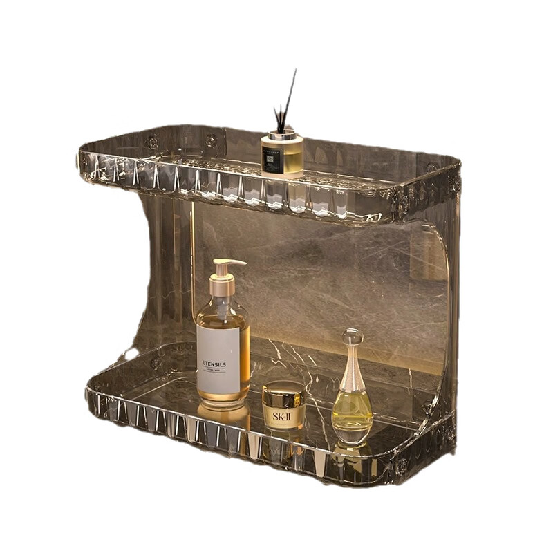 纳有风轻奢浴室双层置物架卫生间洗手台化妆品桌面护肤品收纳架子桌面式 轻奢双层置物架*1件