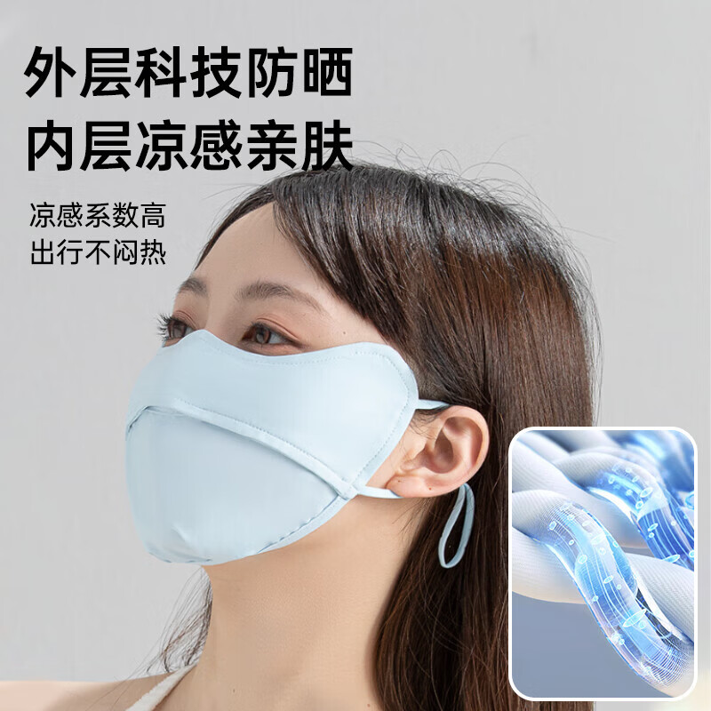 觅橘护眼角防晒口罩冰丝防紫外线户外立体夏季超薄透气遮阳C 【护眼角款】-黑色