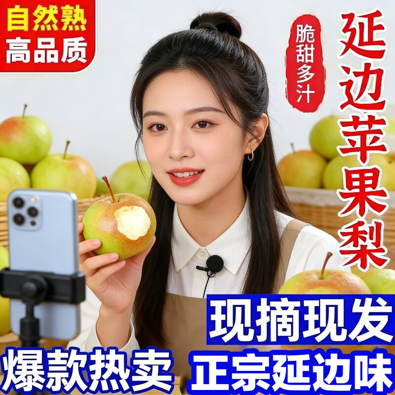 现摘现发一整箱10斤正宗延边苹果梨当季现摘现发皮薄肉厚新鲜 约带箱10斤（净重8.5斤起）