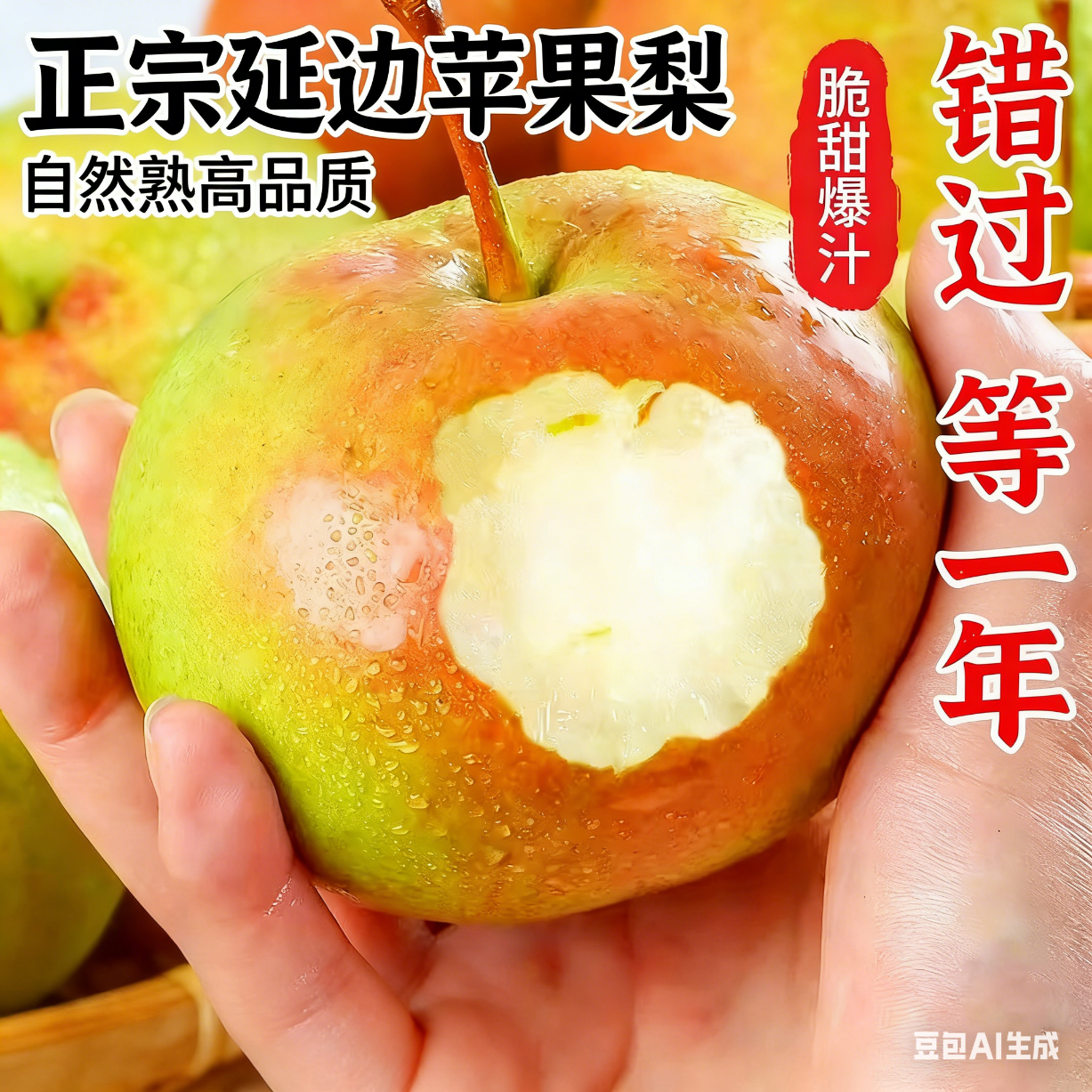 现摘现发一整箱10斤正宗延边苹果梨当季现摘现发皮薄肉厚新鲜 约带箱10斤（净重8.5斤起）