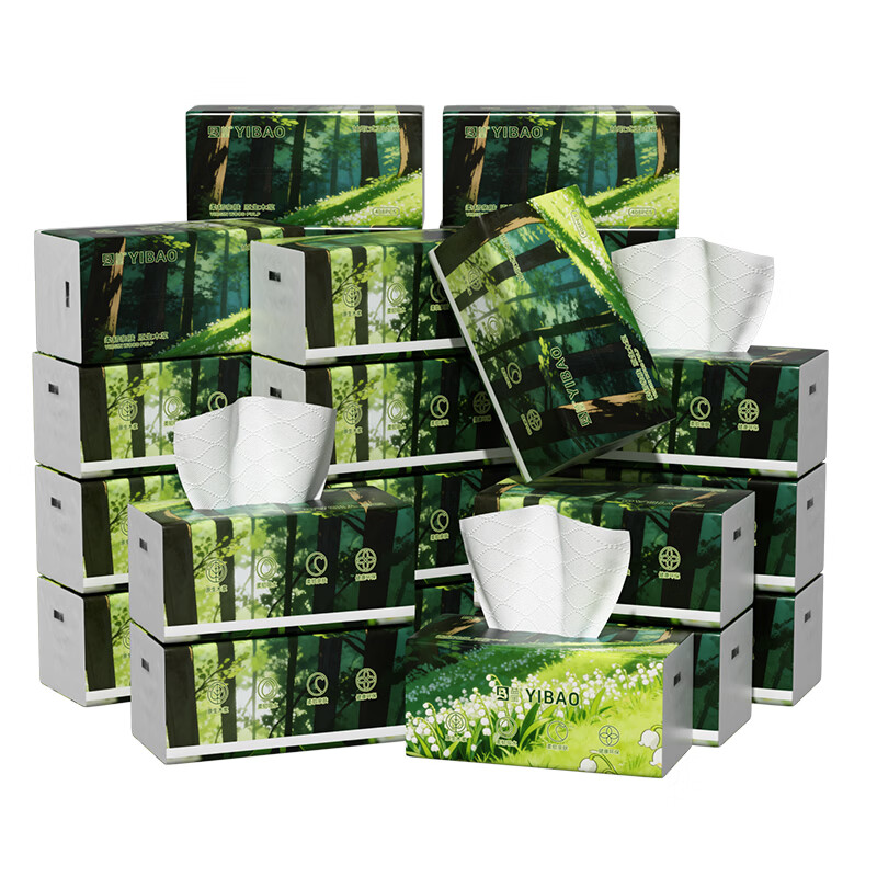 益宝家用整箱常规抽纸408张厕所纸巾卫生纸家用湿水不易破 【镇店爆款--优等品】大包 6层 408张*24包 整箱装