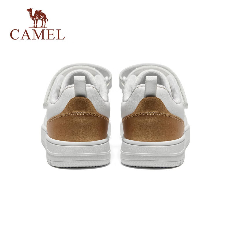 骆驼（CAMEL）儿童运动鞋小白鞋上学透气耐磨休闲鞋跑步鞋童鞋中大童男女童 白/金 35