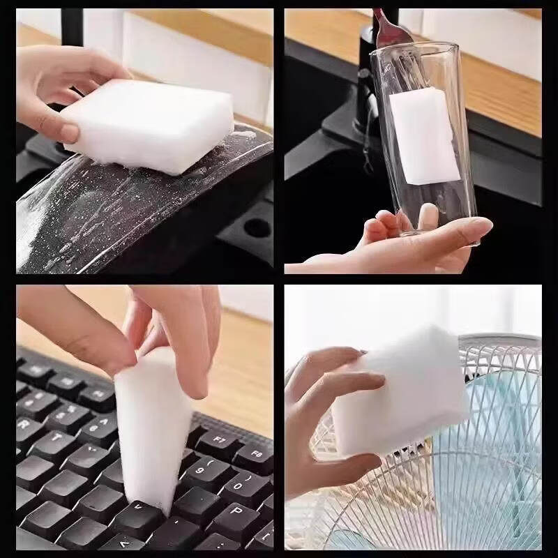 JCZS德国纳米海绵魔力擦去污神器魔术厨房清洁棉茶杯海绵擦块洗碗茶渍 【高密度A级料】 10*6*2cm 10片