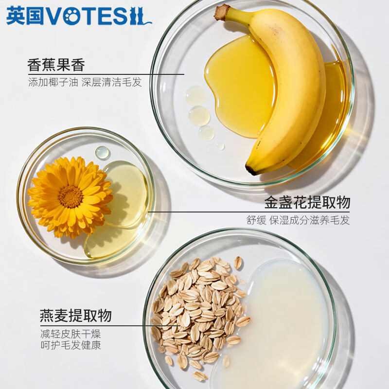 votesil【炫彩系列】英国宠物沐浴露狗狗猫咪洗澡抑菌净护祛臭留香香蕉
