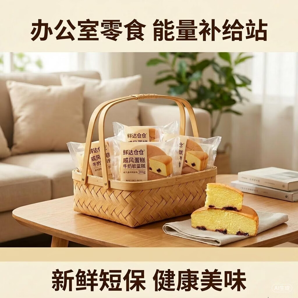 鲜达仓仓法式蝴蝶酥糕点饼干网红千层酥马蹄酥美食解馋小零食小吃休闲食品 戚风蛋糕原味1盒【200g】+蓝莓味1盒【240g】 10枚/220g/箱