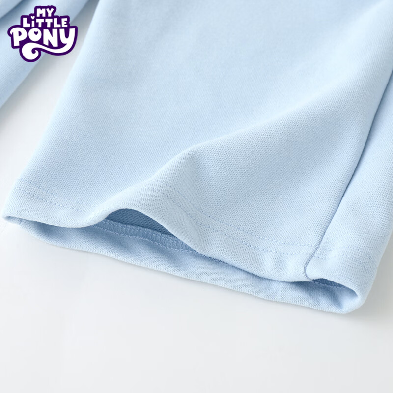 小马宝莉（MY LITTLE PONY）女童外套套装2026春秋新款女孩卫衣阔腿裤中大童洋气两件套 淡蓝色拉链衫套装 【短款上衣】 150 建议135-145cm