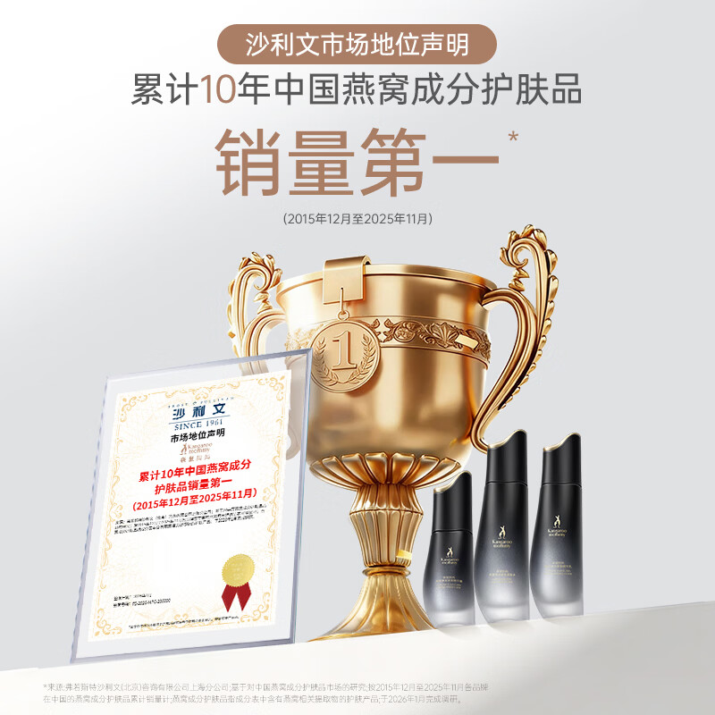 袋鼠妈妈（Kangaroo Mommy） 护肤套装燕窝弹润紧致滋润水乳抗皱保湿细纹弹嫩面霜节日礼物 燕窝4件套【洁+水+乳+霜】