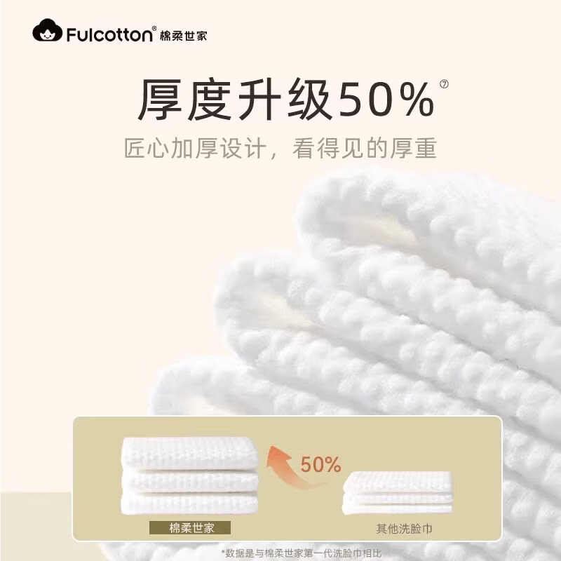 棉柔世家婴儿棉柔巾一次性洗脸巾干湿两用擦脸巾加大加厚绵柔纸巾化妆卸妆 【呆萌憨憨熊】升级款 150抽*4包