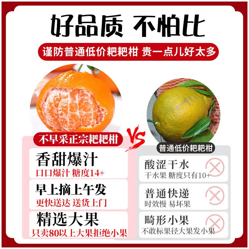 亩家田正宗四川耙耙柑春见丑八怪橘子粑粑柑套袋新鲜水果礼盒整箱 8斤特选大果【精品礼盒】