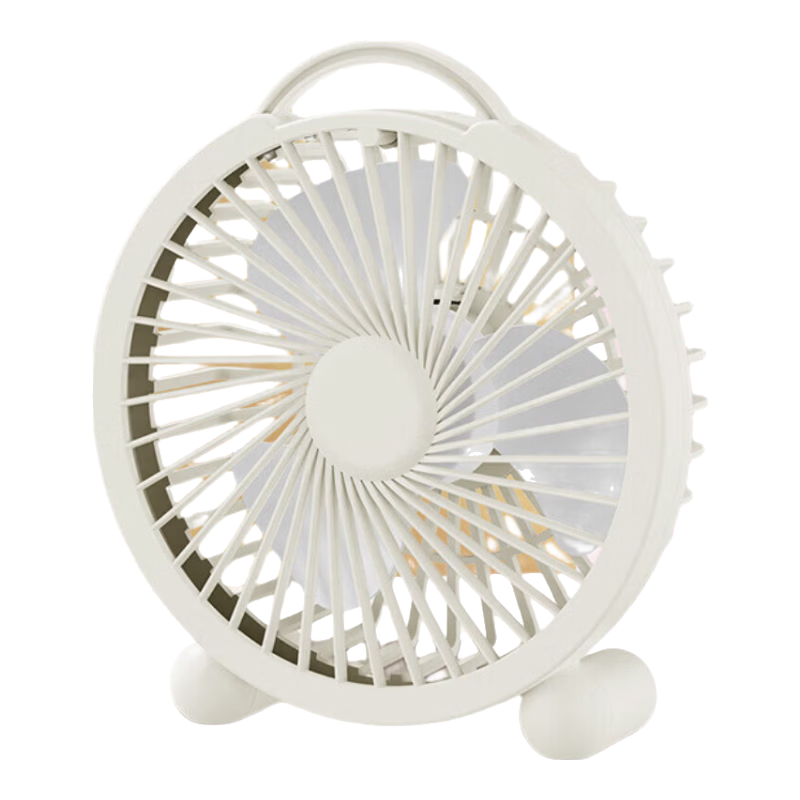 【京东快递】USB桌面台式风扇 夏季清新小型便携式办公室小风扇高速usb风扇 奶白色【USB桌面风扇】