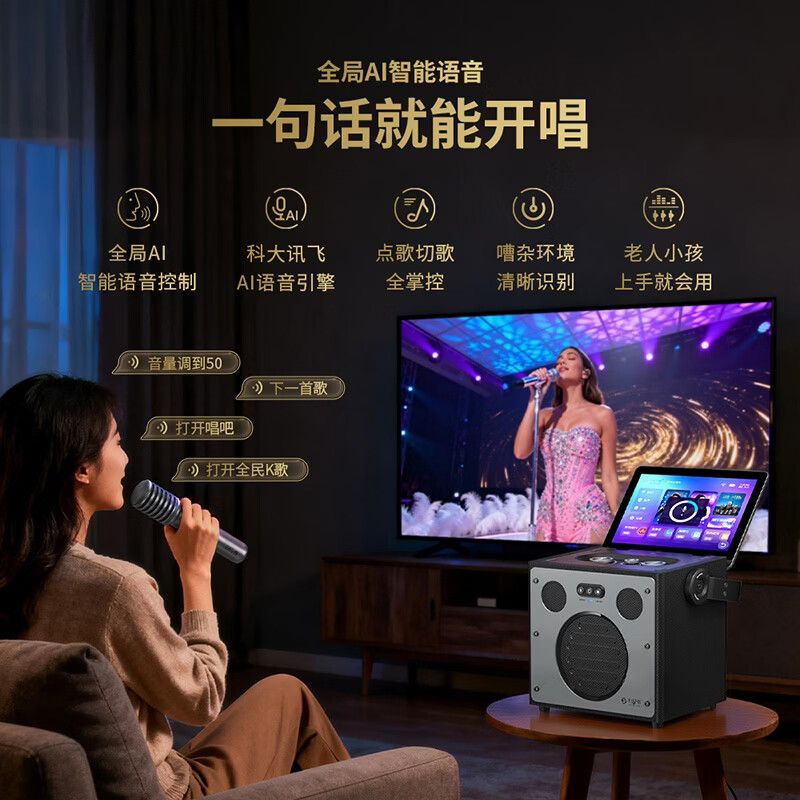 不见不散 SEE ME HERE 69流浪者x5家庭移动K歌智能视频音响一体机带触屏可连电视点歌机K歌音箱家庭ktv套装户外直播音箱 红色双麦版+无线投屏器+大礼包