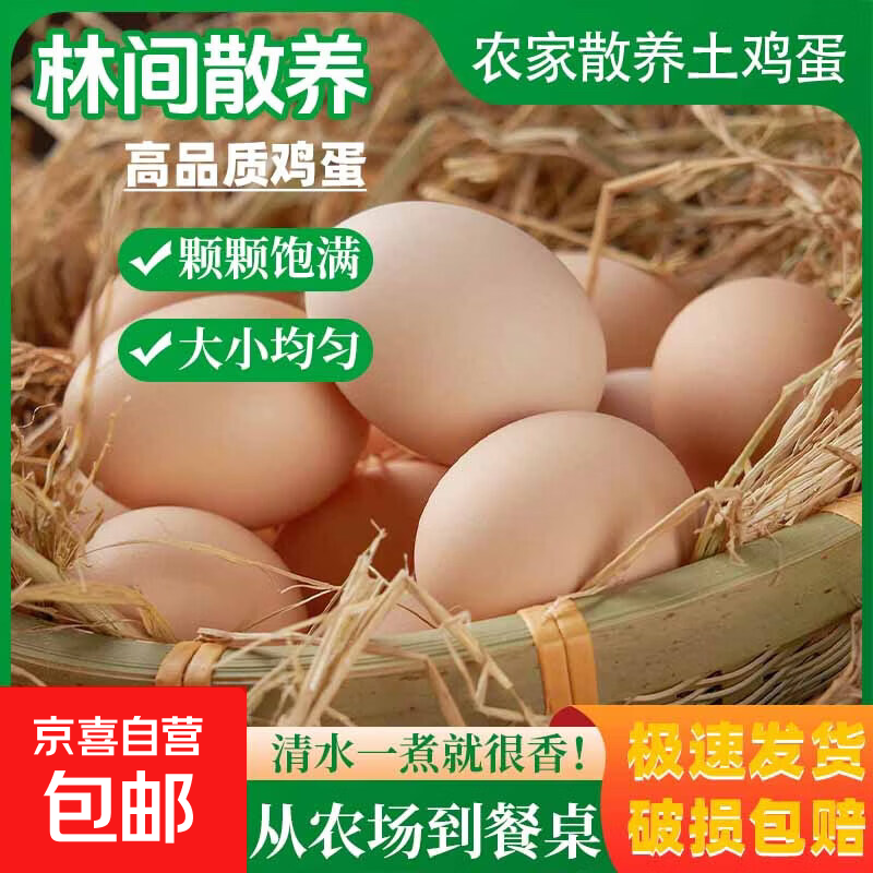 农户散养土鸡蛋正宗五谷饲养鲜鸡蛋现捡现发早餐鸡蛋单枚50g左右 土鸡蛋2枚