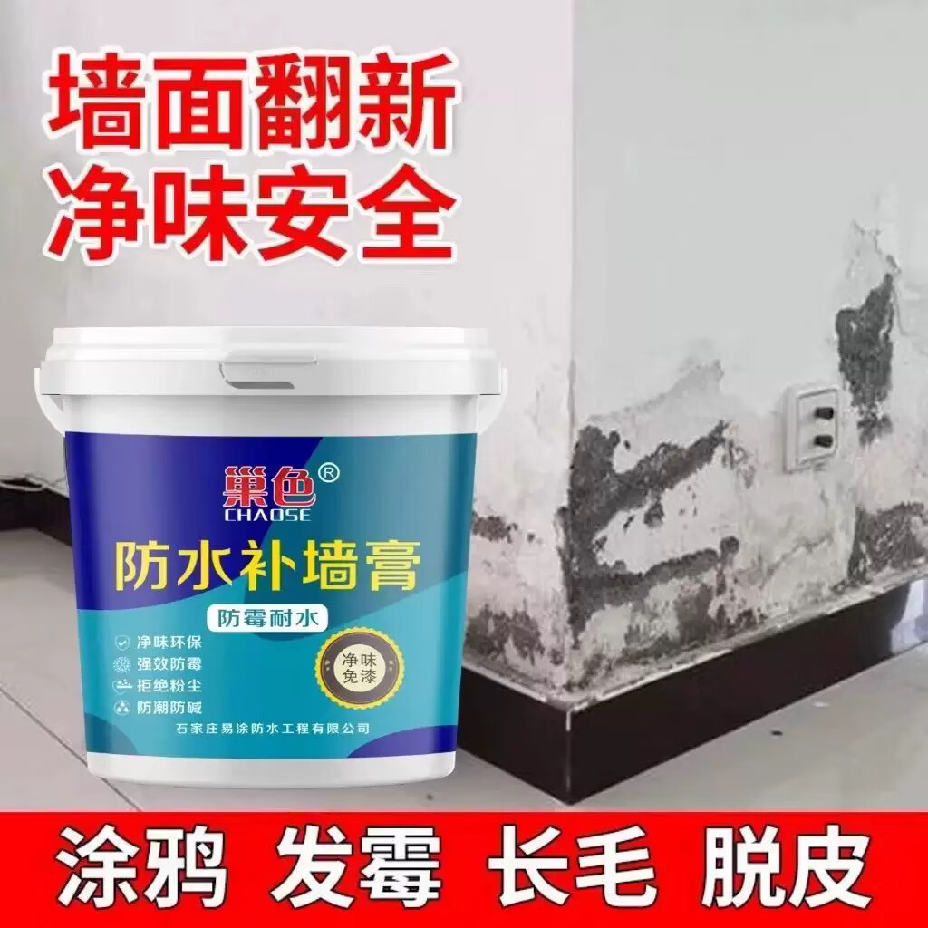 补墙膏墙面修复翻新净味无甲醛家用白色腻子粉内墙装修神器J1 送工具【纯白】补墙膏 500g*2件