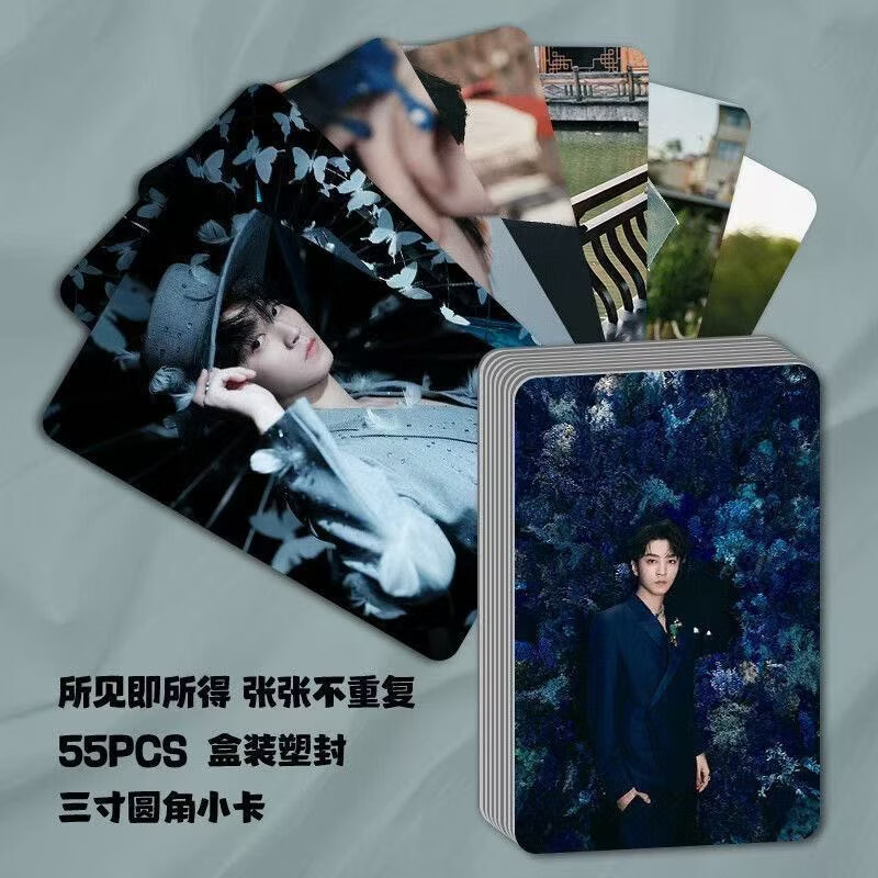 王俊凯高清图案高颜值小卡55张盒装LOMO卡周边新款写真集收藏小卡 王俊凯【送男女闺蜜礼品袋装】 55张卡+收纳盒+卡膜+卡册