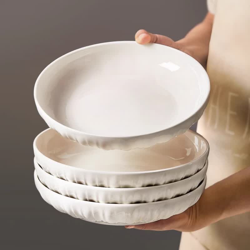 淮漫纯白简约碗碟套装家用陶瓷碗盘釉下彩泡面碗饭碗餐具乔迁礼 浅迹-小勺(2个装)