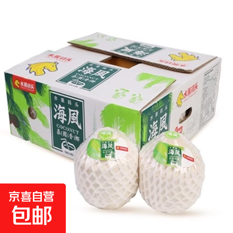 【水果码头】泰国进口香水椰天然椰子椰青大果年货送礼 单果900g+ 泰国进口椰青9粒装送开椰器吸管