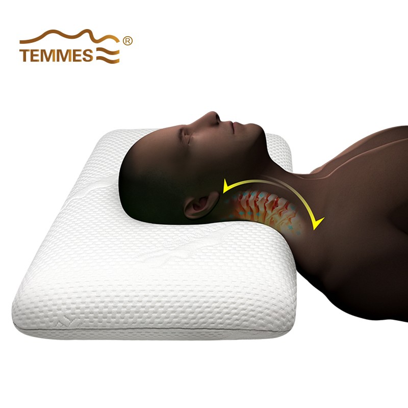 TEMMES 丹麦泰梅斯 枕头颈椎枕睡眠慢回弹睡觉专用记忆棉枕头芯 莱赛尔舒柔肌感枕套 单只 软弹释压芯材