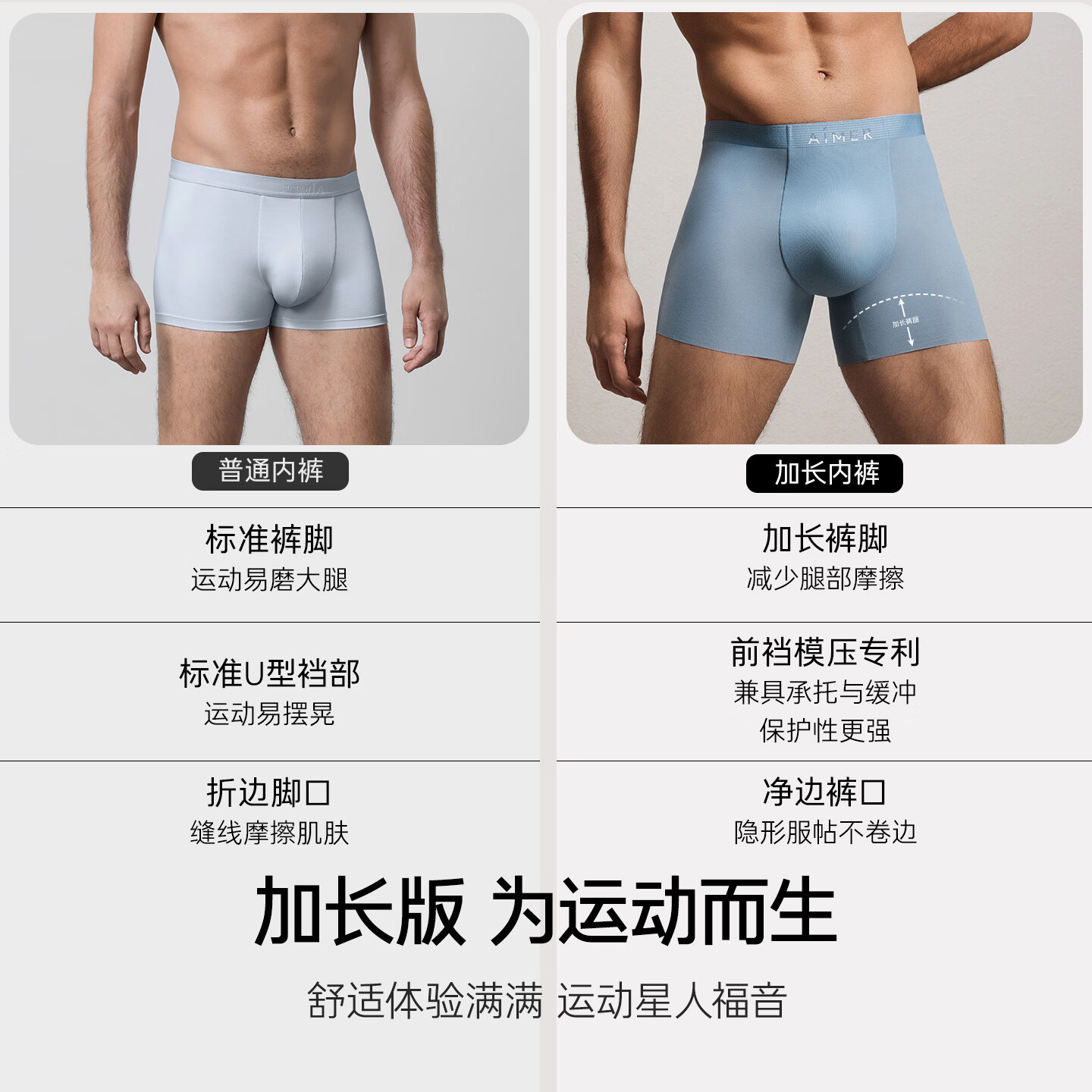 爱慕先生【2件包】内裤男吸湿速干凉感透气抗菌无痕冰动系列内裤NS23N321 浅灰+灰绿ZS2 - 2条 XL 175