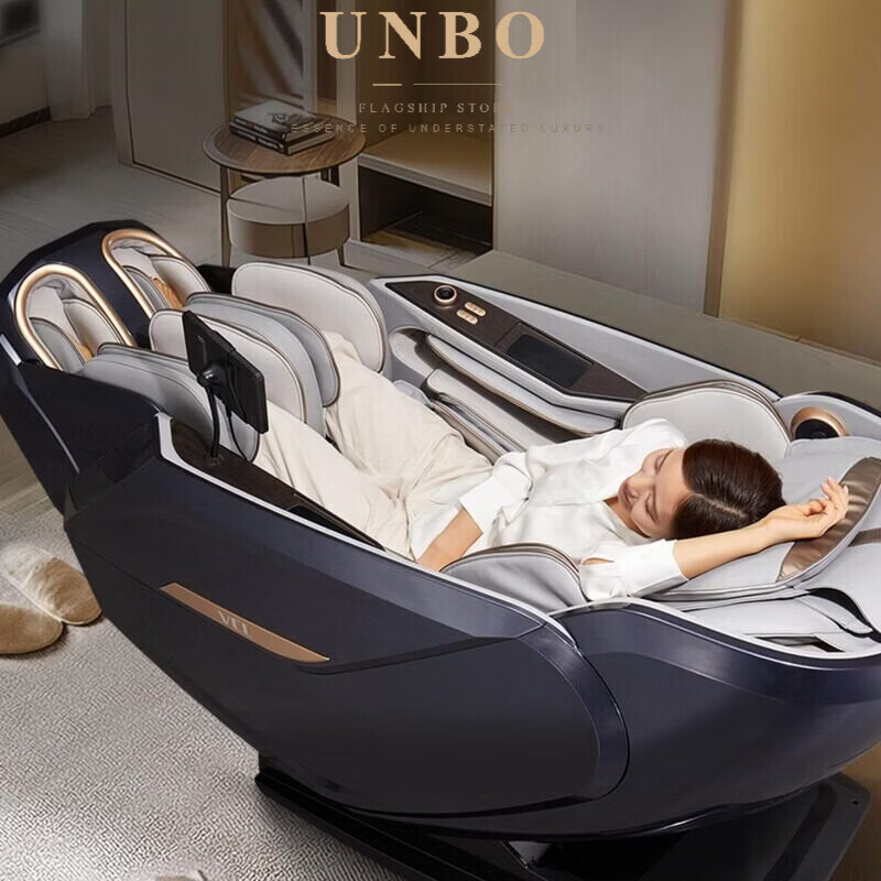 UNBO日本进口高端按摩椅睡眠仓高端豪华全身零重力太空舱8档���伸 升级款普鲁士蓝