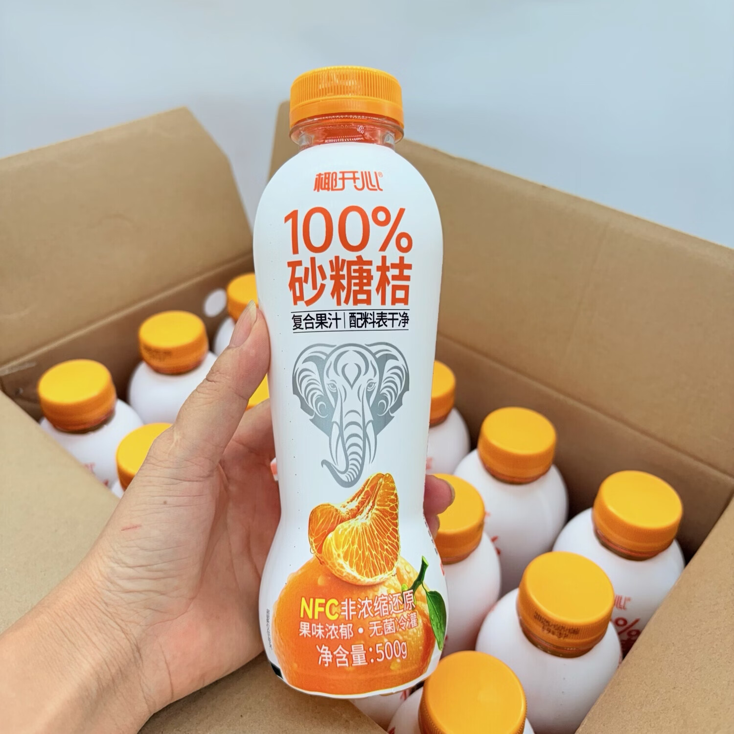 椰开心500ml椰子开心100%沙糖桔复合果汁饮料NFC果汁好喝瓶装果汁 500ml沙糖桔汁15瓶【整箱】