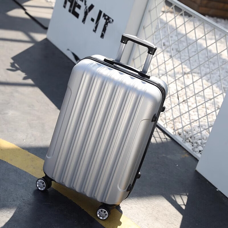 天胤行李箱拉杆大容量结实耐用男生箱子高中生男住校学生女密码旅行箱 银色【经典直条款】 22寸【短途出行】运费险+终身质