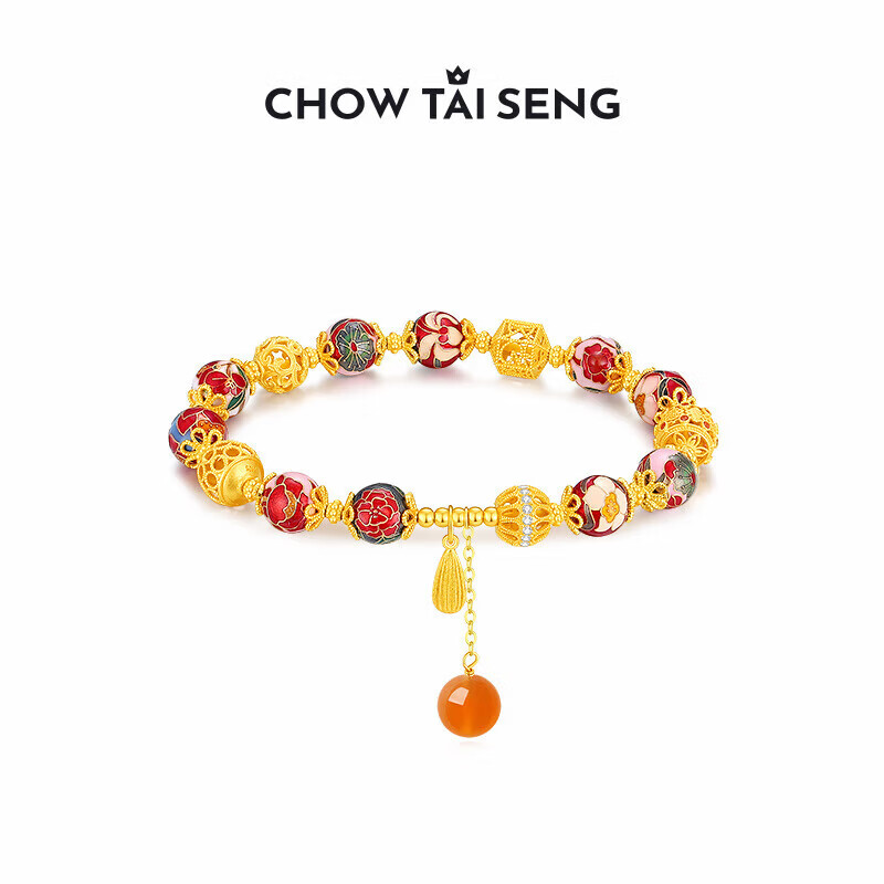 周大生【母亲节礼物】东方花园国潮手串S925绣球流光手链送妈妈老婆