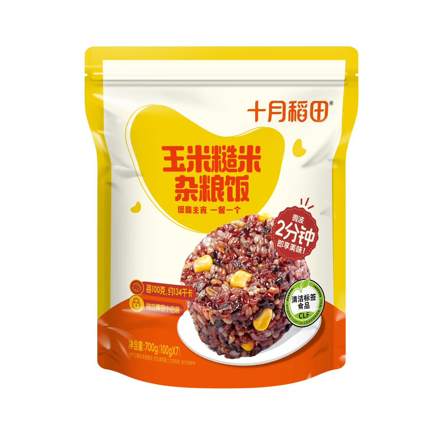 十月稻田玉米糙米饭团 100g*7 五谷杂粮粗粮 早餐即食 低脂饱腹 健身代餐