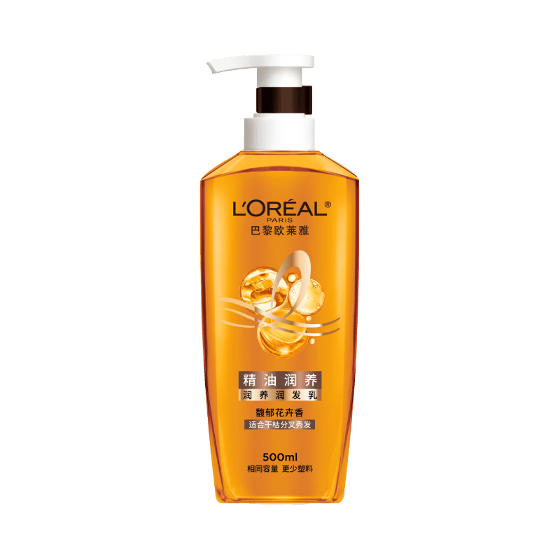 【准新品】欧莱雅精油润养润发乳柔顺顺滑护发素500ml  