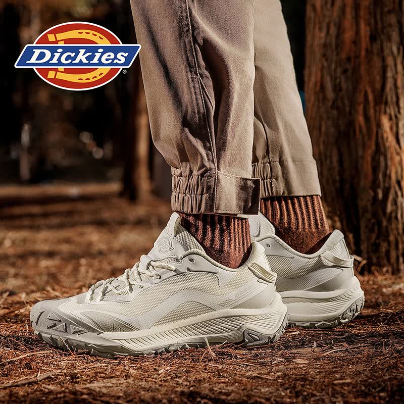 Dickies男鞋夏季2026新款老爹鞋男增高鞋子软底男士休闲鞋户外登山运动鞋 米色 42