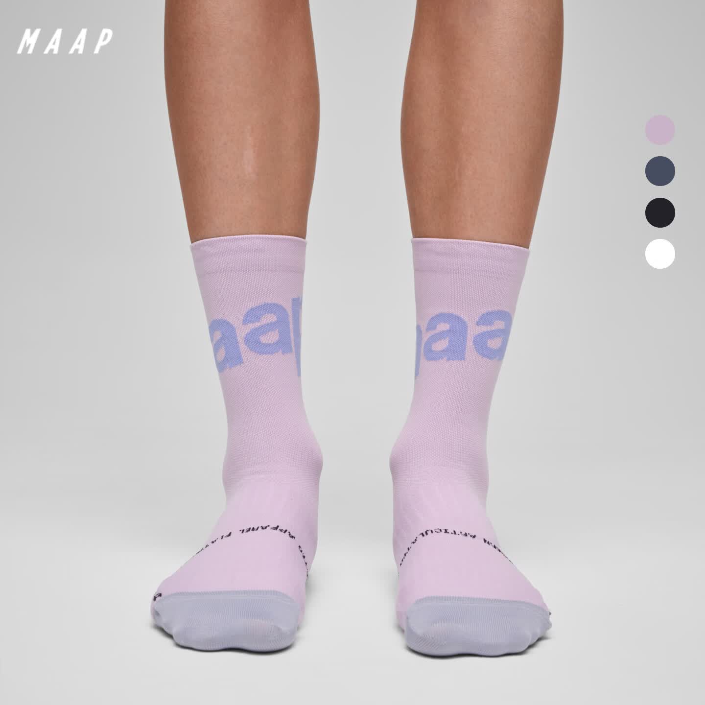 MAAP【新品】 Training 系列高颜值骑行专用袜速干透气中长筒袜子 白色 S/M