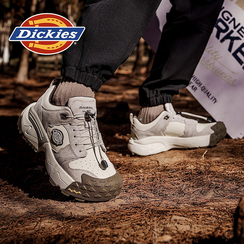 Dickies男鞋夏季2026新款老爹鞋男增高鞋子软底男士休闲鞋户外登山运动鞋 浅卡其 42
