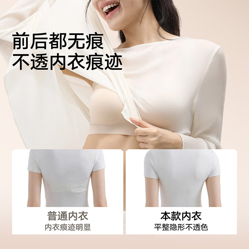 松山棉店凉感小薄荷粉底液隐形无痕文胸罩聚拢美背透气抑菌运动内衣背心女 【背心】粉底肤-细肩带 L （A80/B80/C75/C80) （110-130斤）