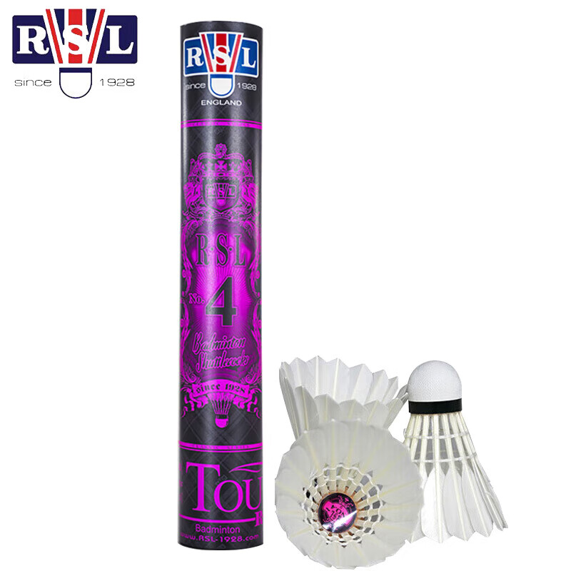 亚狮龙（RSL）羽毛球12只装耐打稳定训练比赛专业用球 RSL4号 77速 1筒