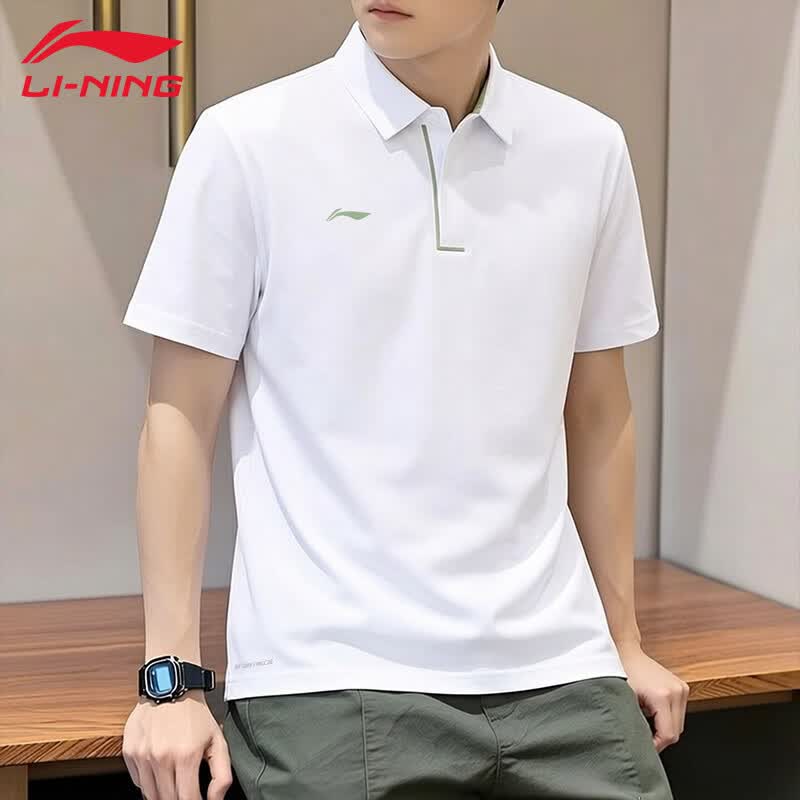 李宁（LI-NING）短袖polo衫男26新款速干透气舒适亲肤半袖翻领t恤运动休闲T恤上衣