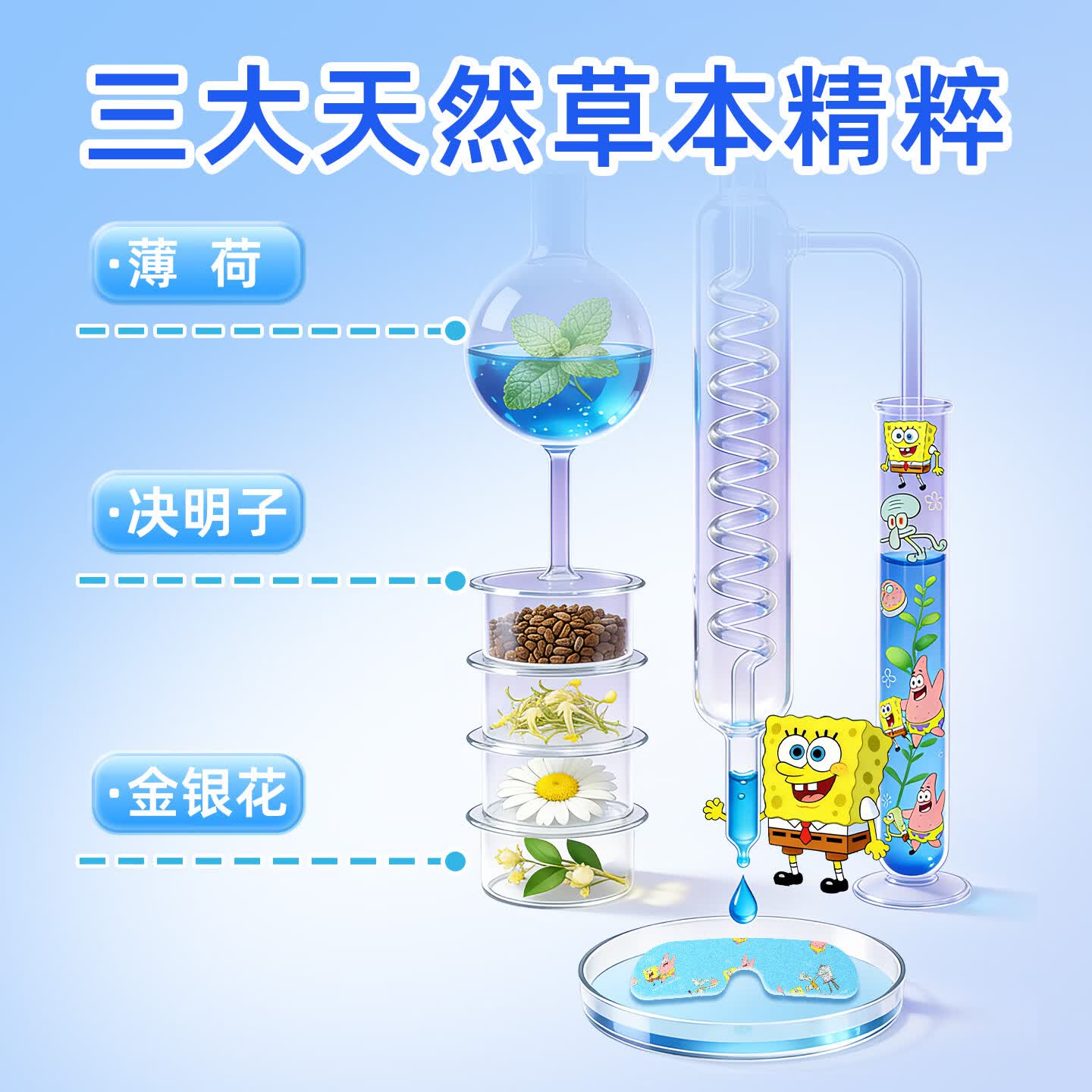 米卡博海绵宝宝正版冰敷眼罩水凝胶眼贴金银花草本舒缓冷敷眼贴 30片--海绵宝宝联名  水凝胶眼贴