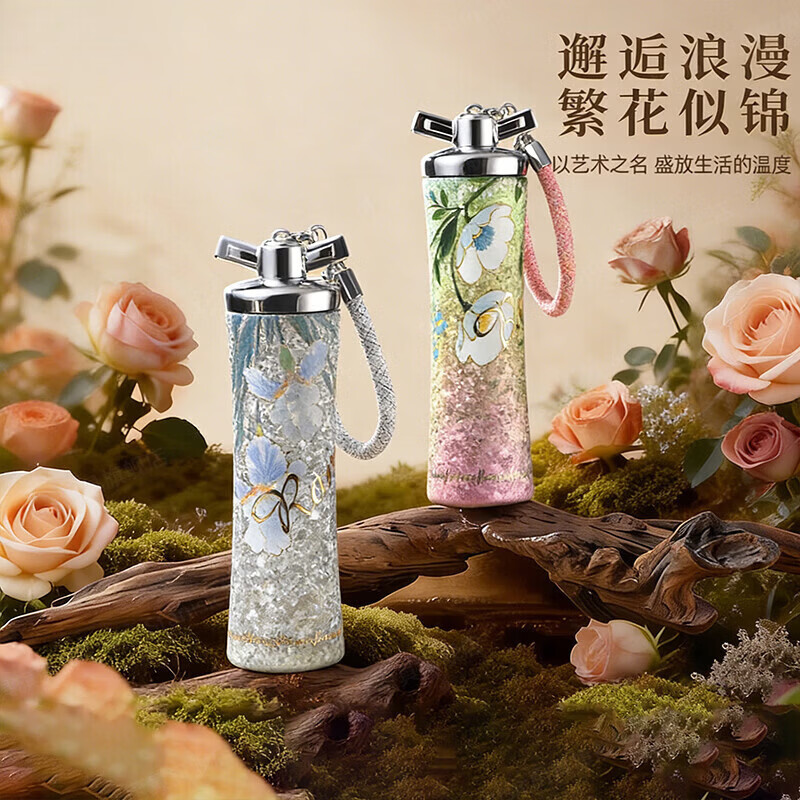 MMOTRO日本商标纯钛保温杯女生高颜值生日礼物七夕情人节礼物钛杯定制 山茶花 300ml