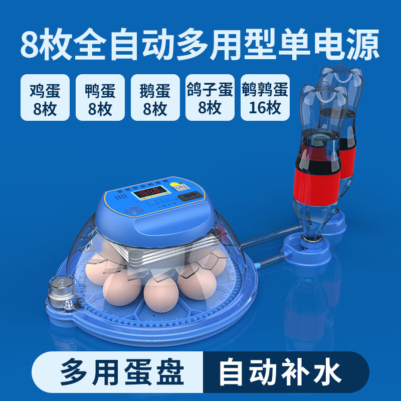 威振小飛碟孵化器小型家用孵化機智能全自動恒溫雞鴨鵝鳥蘆丁雞孵蛋箱 8枚新款全自動單電