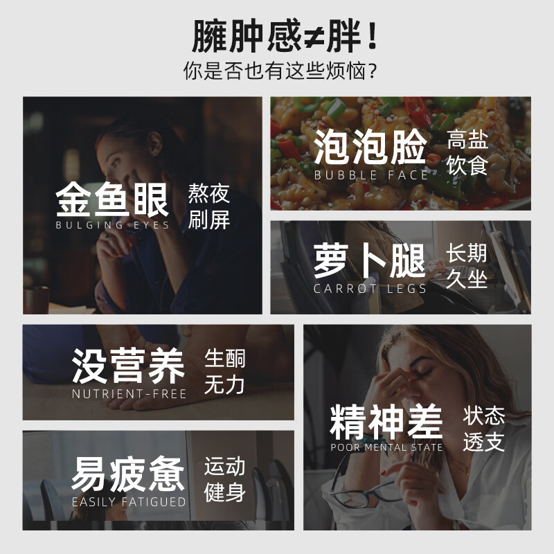 iMikko进口电解质镁钾微泡腾片 去水肿消浮肿V脸平衡去湿低钾镁补充剂 (超实惠超划算) 30片*3瓶