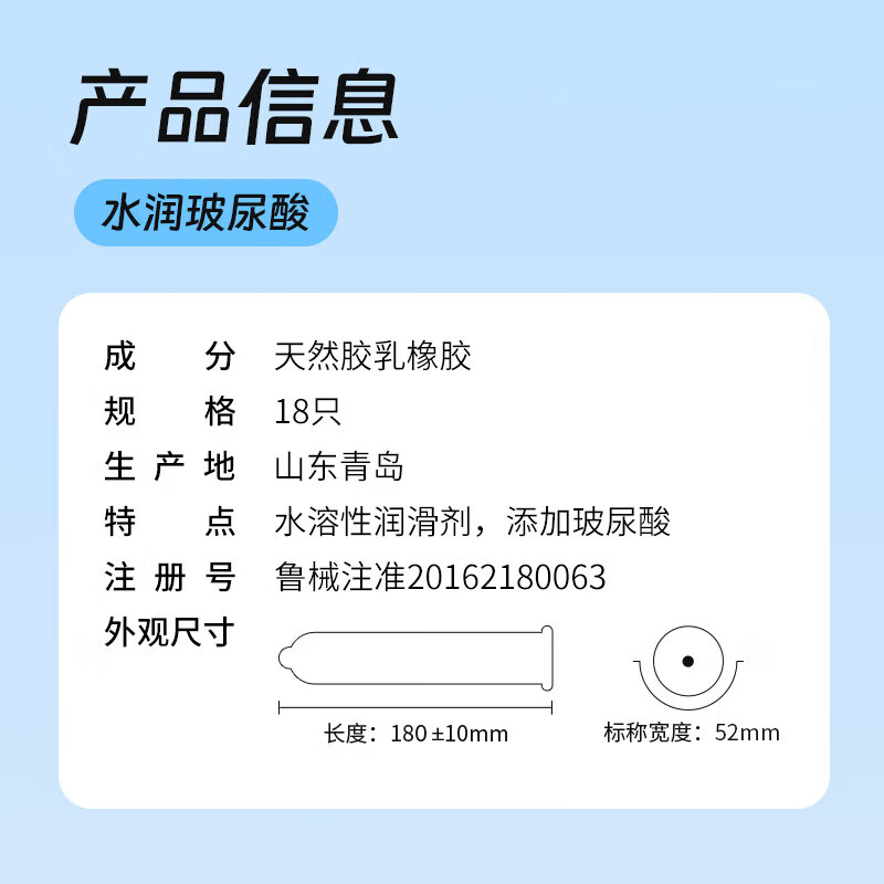 杜蕾斯(durex)水润玻尿酸避孕套玻玻套小水库持久延时超薄安全套男女用套套成人 水润玻玻保湿【共18只】水润玻尿酸18